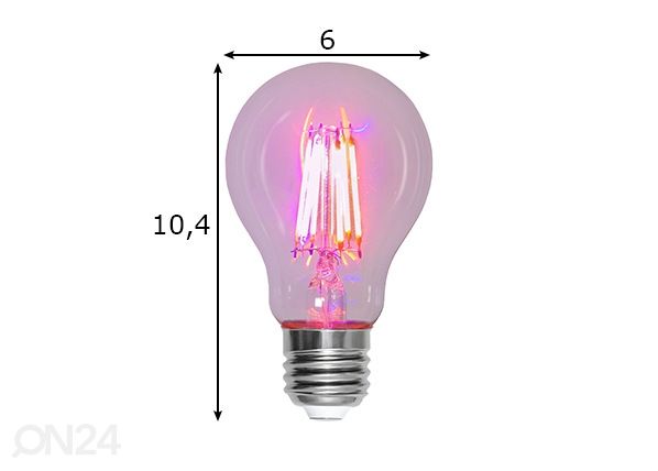 LED-lamppu kasveille E27 6,5 W mitat