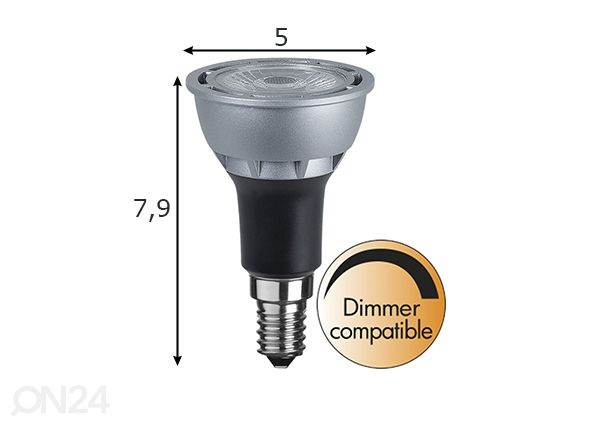 LED-lamppu kohdevalaisimeen E14 7 W mitat