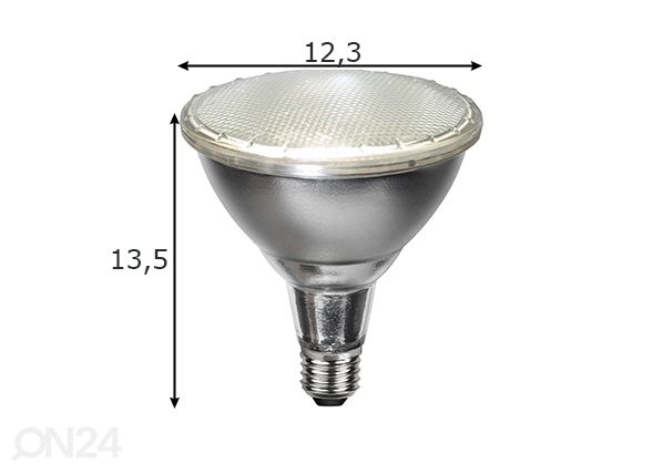 LED -lamppu kohdevaloon E27 15 W ulkokäyttöön mitat