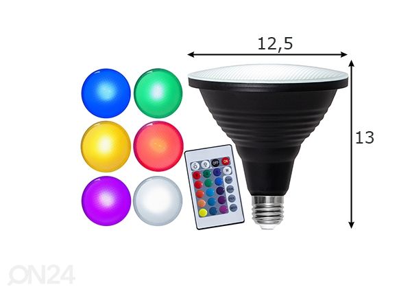 LED -lamppu kohdevaloon E27 7,5 W ulkokäyttöön mitat