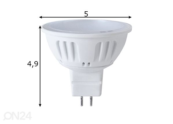 LED -lamppu kohdevaloon GU5,3 3 W mitat