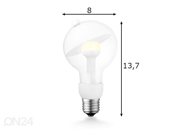 LED lamppu Move Me sphere, E27, 3W mitat