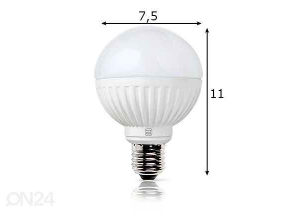 LED lamppu Round, E27, 8,5W mitat