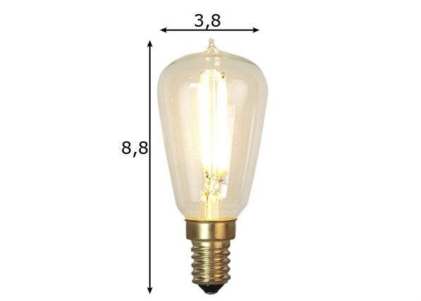 LED lamppu säädettävällä valolla E14, 1,8 W mitat