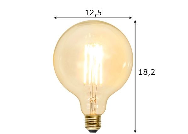 LED lamppu säädettävällä valolla E27 3,6 W mitat