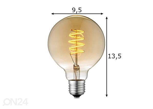 LED-lamppu Spiral, E27, 4W mitat