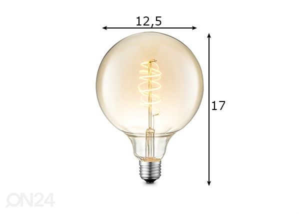 LED-lamppu Spiral, E27, 4W mitat