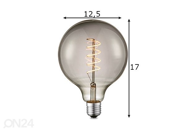 LED-lamppu Spiral, E27, 4W mitat