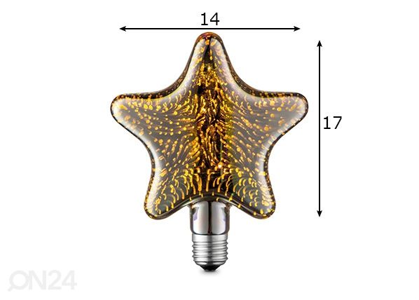 LED-lamppu Star, E27, 4W mitat