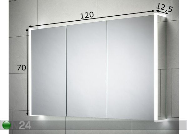 LED peilikaappi Ainsley 70x120 cm mitat