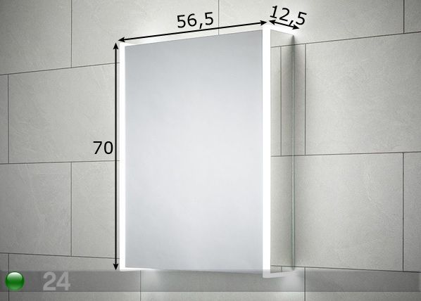 LED peilikaappi Ainsley 70x60 cm mitat