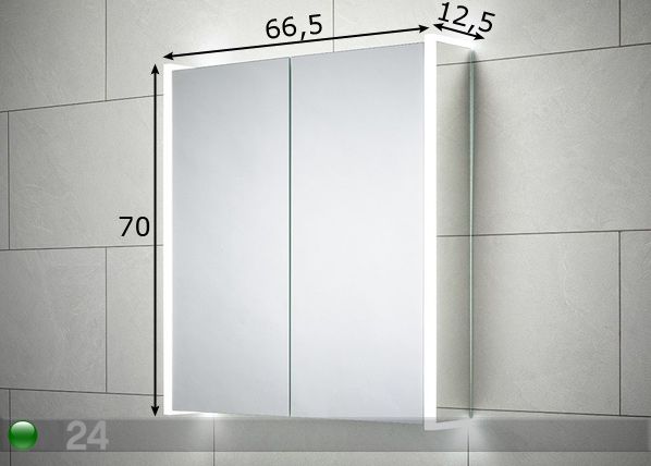 LED peilikaappi Ainsley 70x70 cm mitat