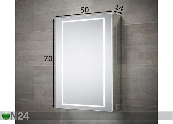 LED peilikaappi Sonnet 70x50 cm mitat