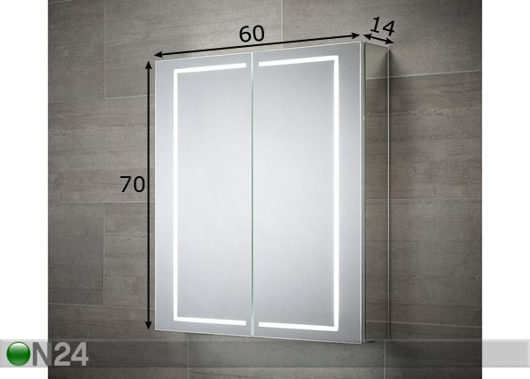 LED peilikaappi Sonnet 70x60 cm mitat
