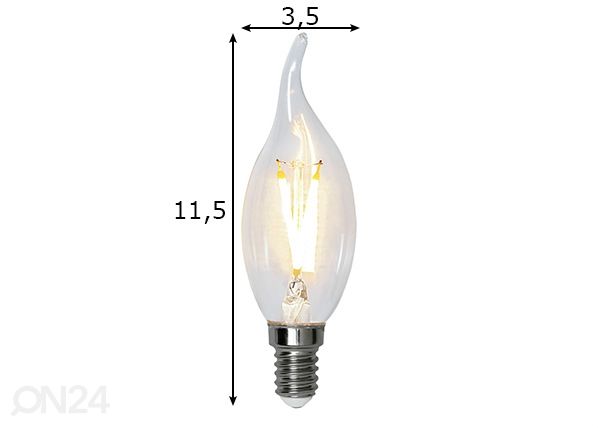 LED sähkölamppu E14 1,5 W mitat