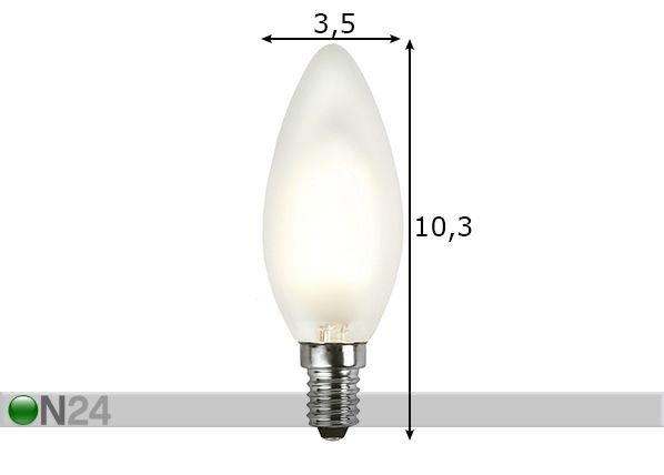 LED sähkölamppu E14 1,5 W mitat