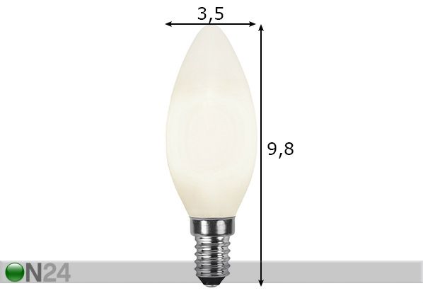 LED sähkölamppu E14 4,7 W mitat