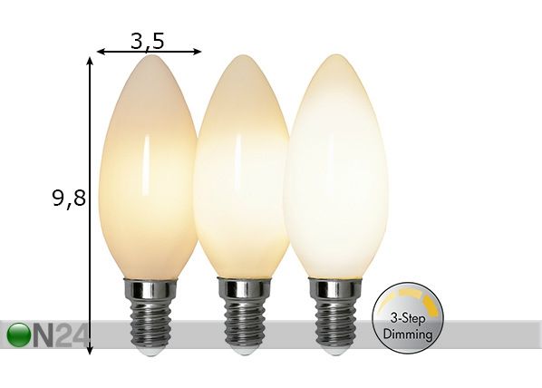 LED sähkölamppu E14 4 W mitat
