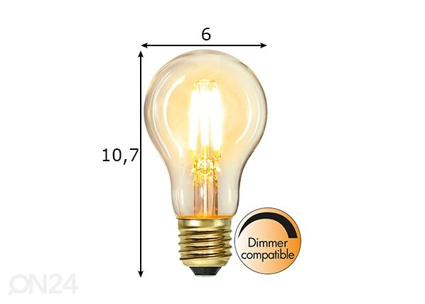 LED sähkölamppu E27 4 W mitat