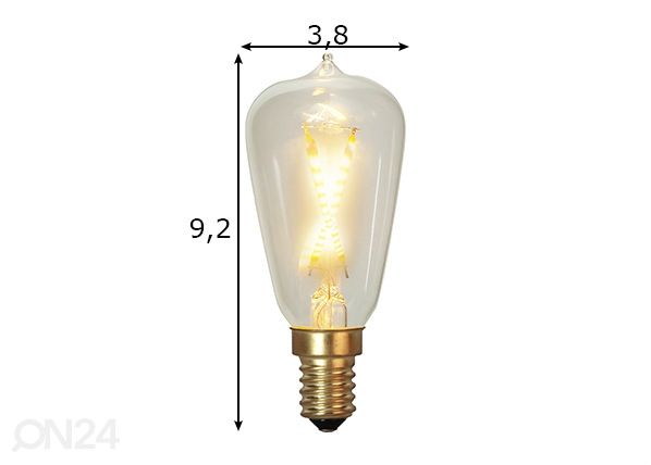 LED-sisustuslamppu E14 0,5 W mitat