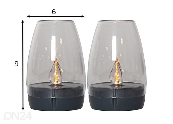 LED ulkovalaisin aurinkokennolla Tropea, 2 kpl mitat