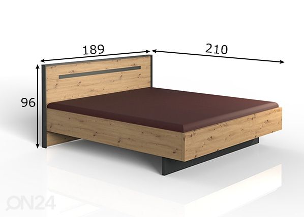LED-valaistu sänky Kapstadt 180x200 cm mitat