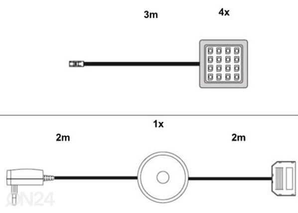 LED-valaistus hyllyn alle, 4 kpl