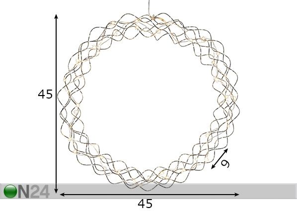 LED valokoriste CURLY mitat
