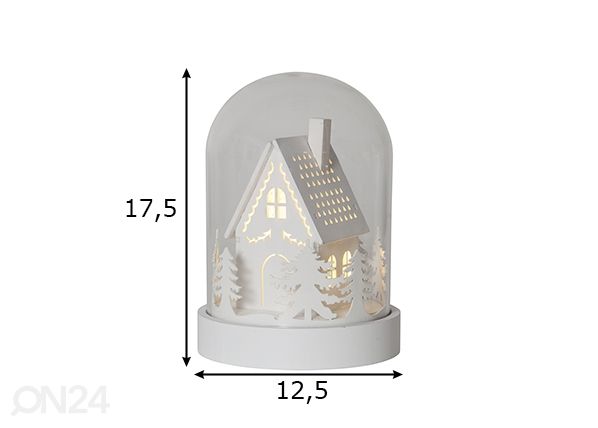 LED valokoriste Kupoli valkoinen mitat