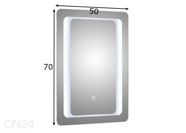 LED valopeili 21, 70x50 cm mitat