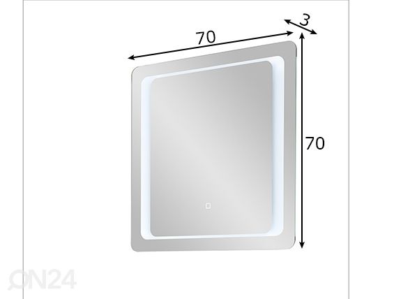LED valopeili mitat