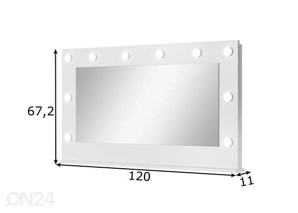 LED valopeili Ada mitat