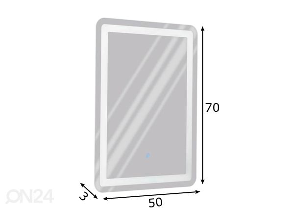 LED valopeili Buenavista 1, 50x70 cm mitat