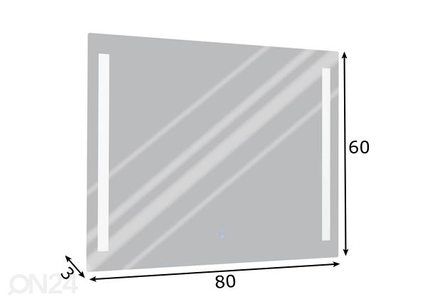 LED valopeili Buenavista, 60x80 cm mitat