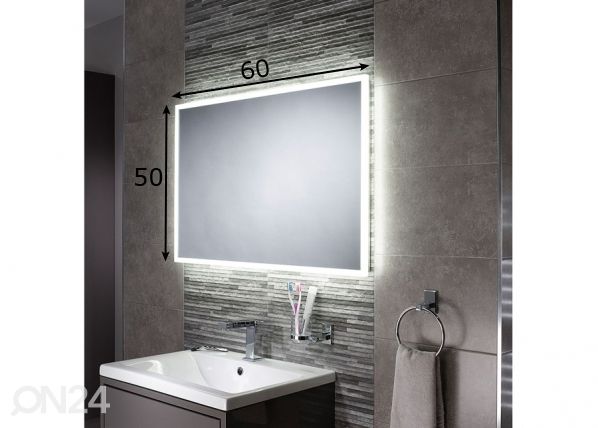 LED valopeili Glimmer 60x50 cm mitat