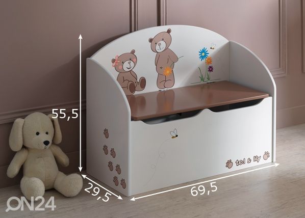 Lelulaatikko TED&LILY mitat