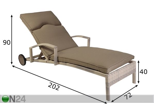 Lepotuoli WICKER mitat