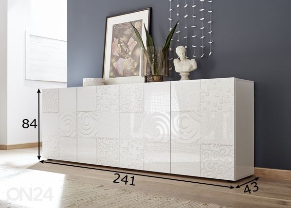 Leveä lipasto Miro 09, 241 cm mitat