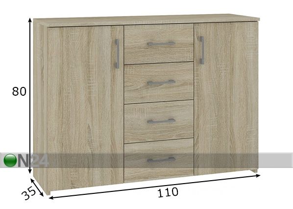Lipasto 110 cm mitat