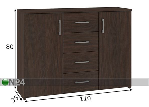 Lipasto 110 cm mitat