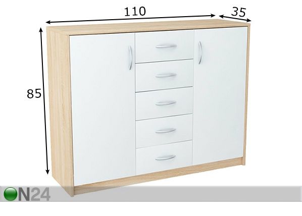 Lipasto 110 cm mitat