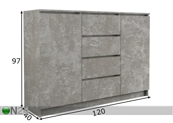 Lipasto 120 cm mitat