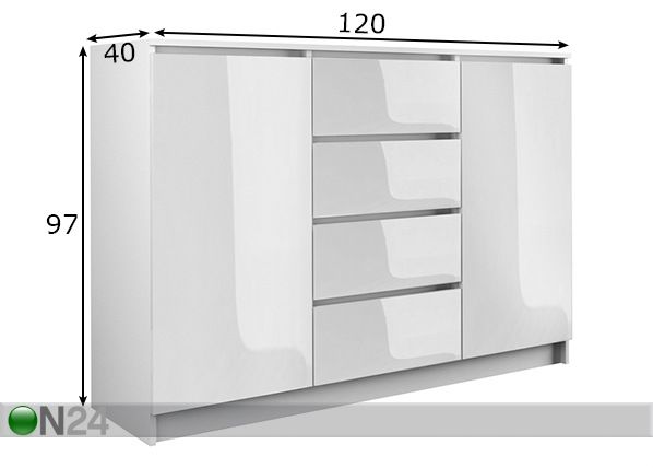 Lipasto 120 cm mitat
