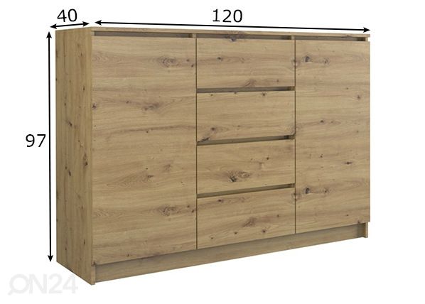 Lipasto 120 cm mitat