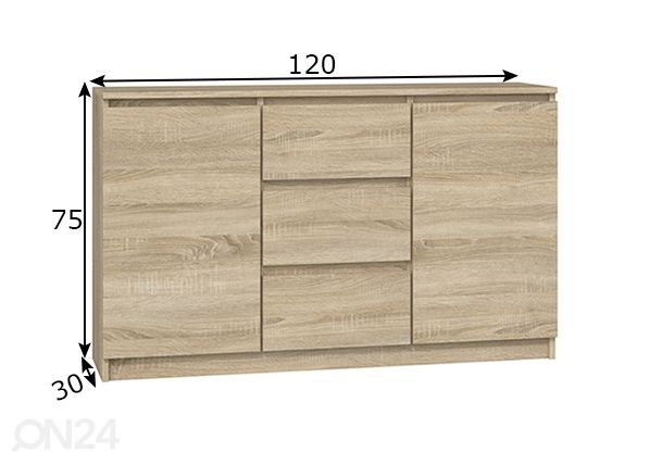 Lipasto 120 cm mitat