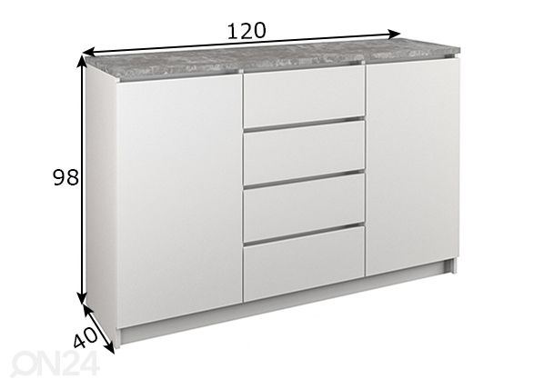 Lipasto 120 cm mitat