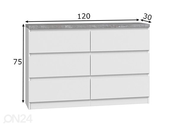 Lipasto 120 cm mitat