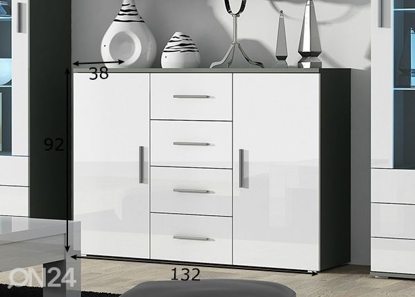 Lipasto 132 cm mitat