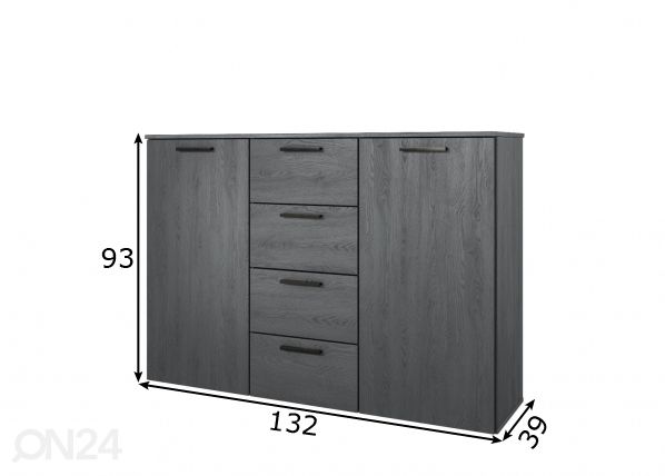 Lipasto 132 cm mitat