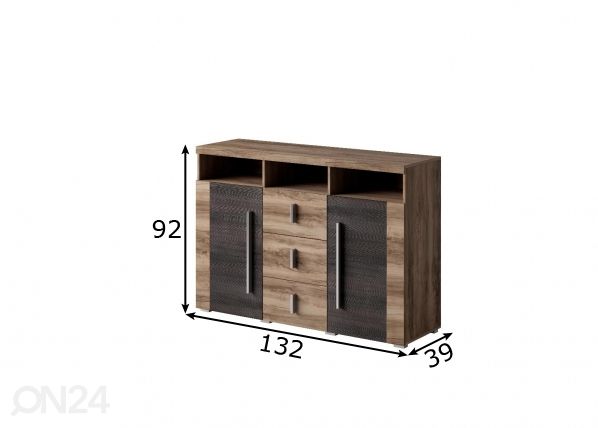 Lipasto 132 cm mitat